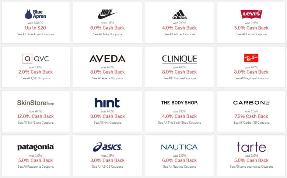 Rakuten cashback from featured stores