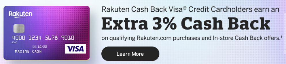 Rakuten credit card cash back offer