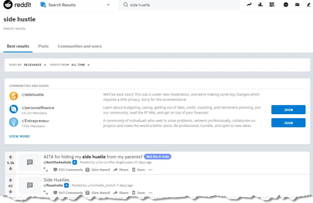 Reddit Side Hustle