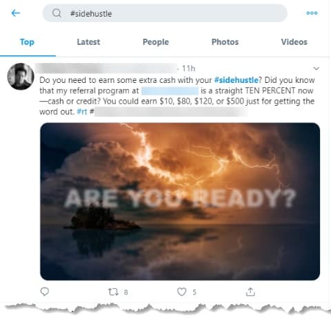 Twitter Side Hustle Hashtag