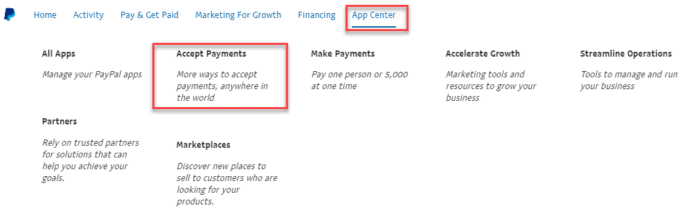 PayPal accept payments
