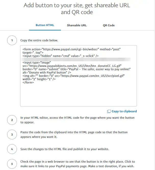 Paypal Donation button code