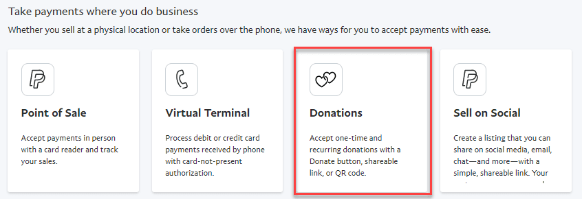 Paypal accept payment choices