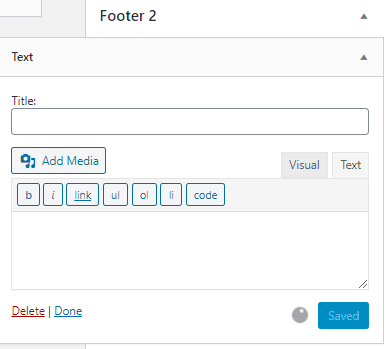 WordPress Text Widget Editor
