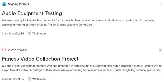 UTest sampe projects