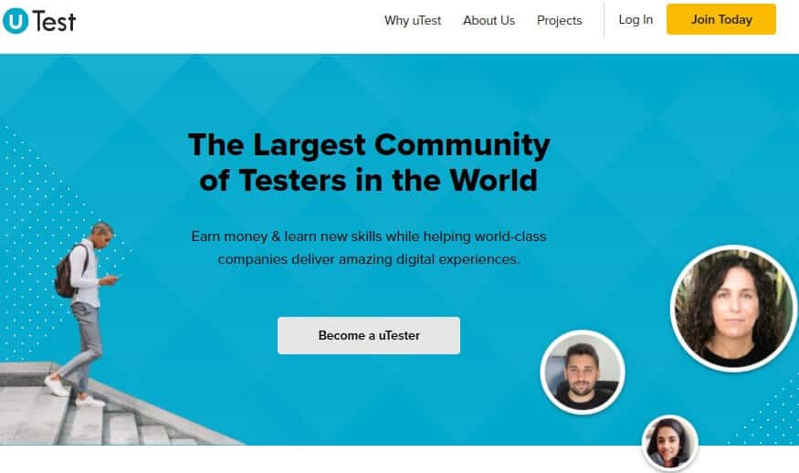 uTest Login page