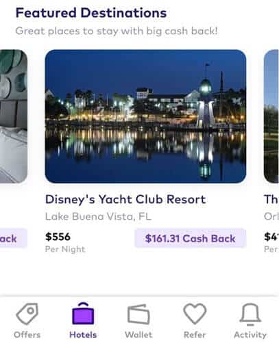 Dosh hotel deals at Disney