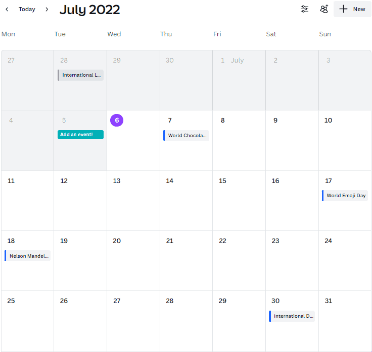 Canva Content Planner