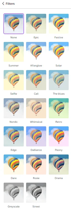 Canva Filter