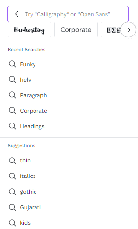 Canva Font Search