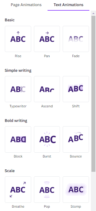 Canva Text Animation