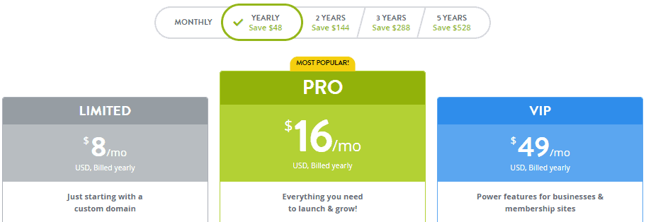 Strikingly Pricing 1 year