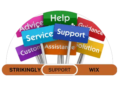 Strikingly vs Wix Support